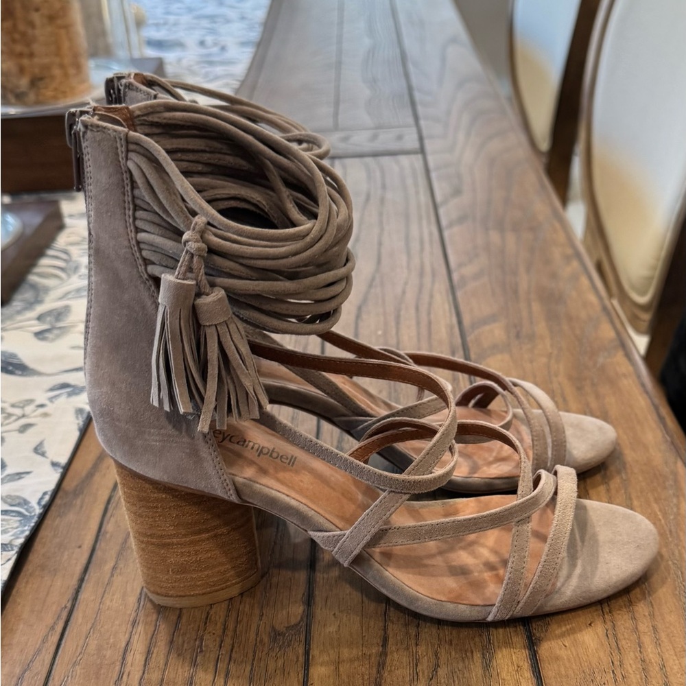 Jeffrey Campbell Taupe Tassel Sandals
